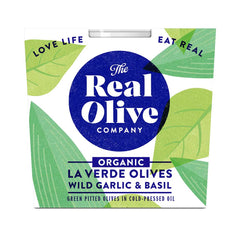 Organic Wild Garlic and Basil Olives