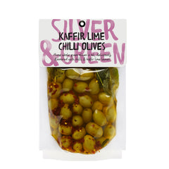 Silver & Green Kaffir Lime Chilli Olives