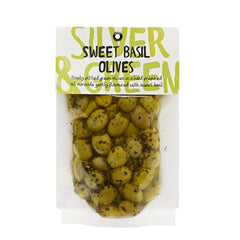 Silver & Green Sweet Basil Olives