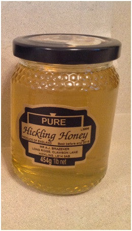 A jar of runny honey from our local hives