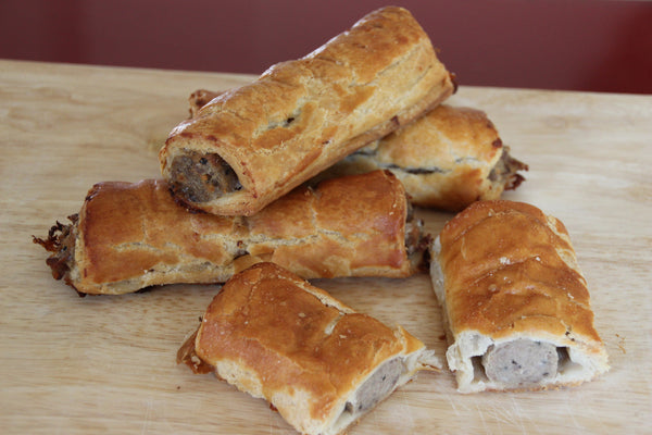 Our lovely fresh sausage rolls direct from the Butcher