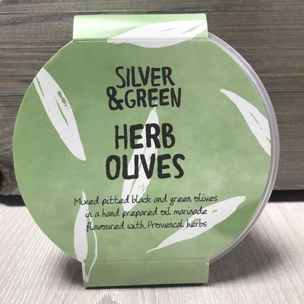 Silver and Green Herb Olives Pot